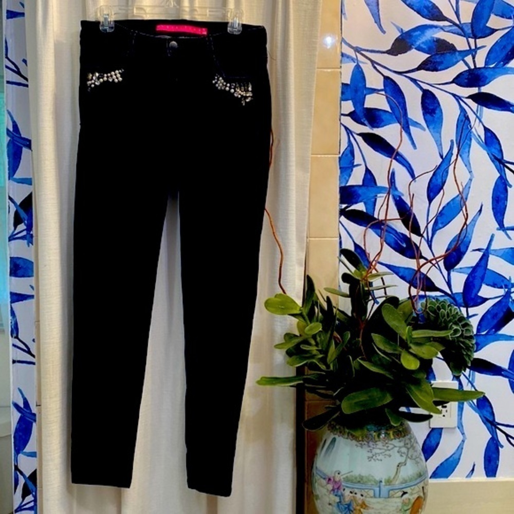 Girls TinselTown Black Jeweled Jeans Size 11